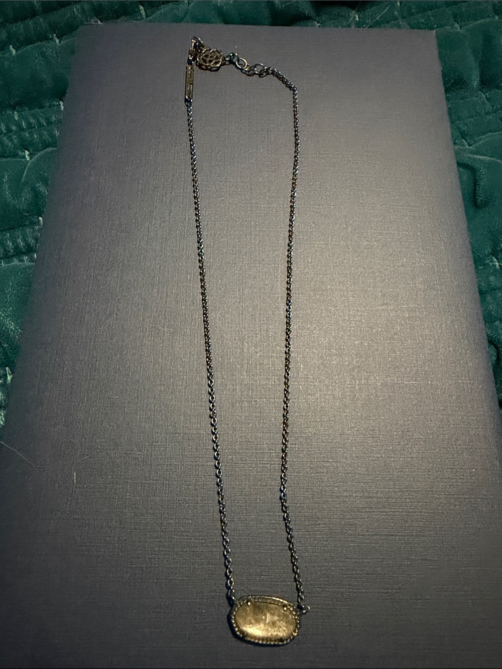 Kendra Scott Gunmetal and Silver Pendant Necklace
